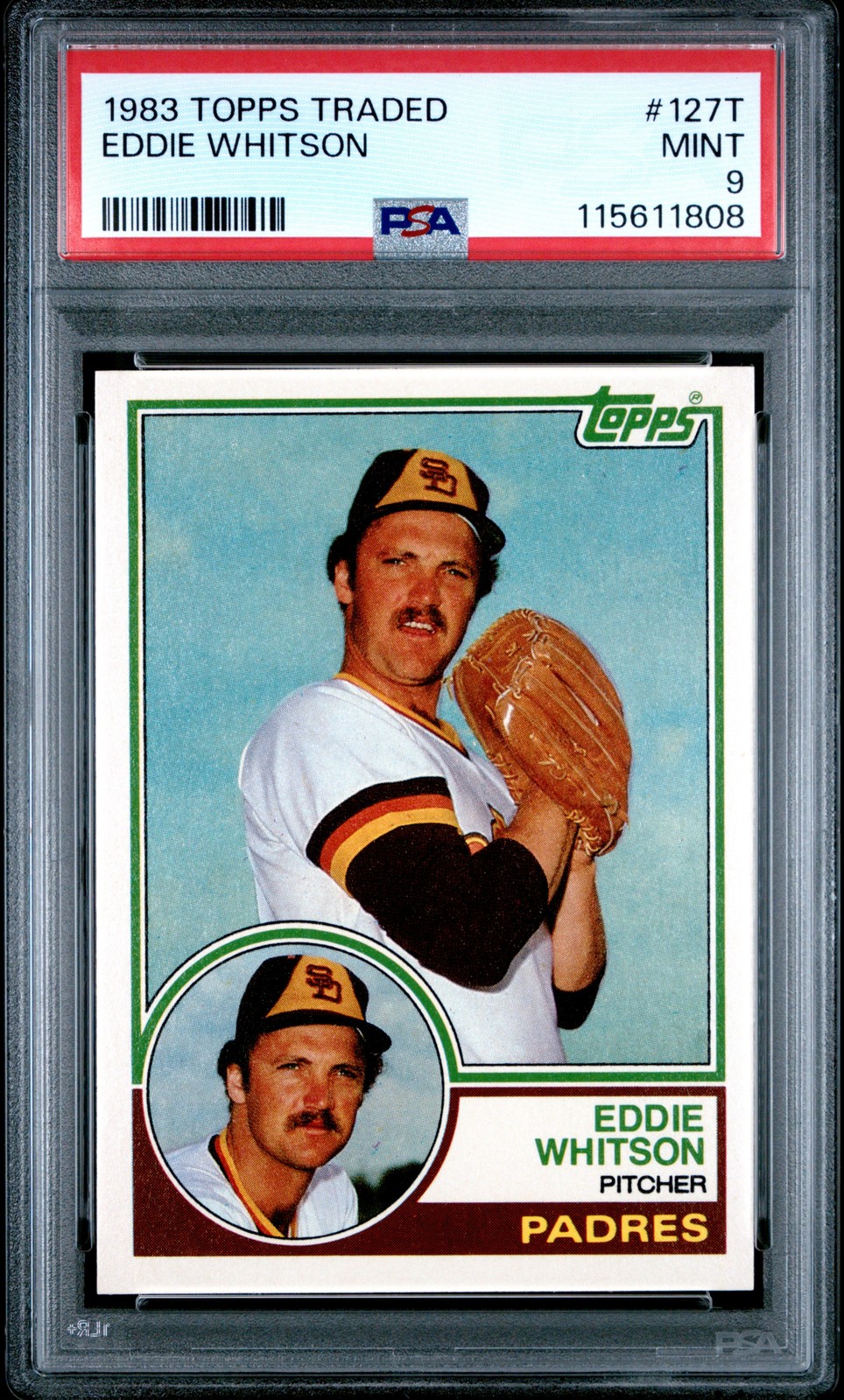1983 TOPPS TRADED #127T EDDIE WHITSON PSA 9
