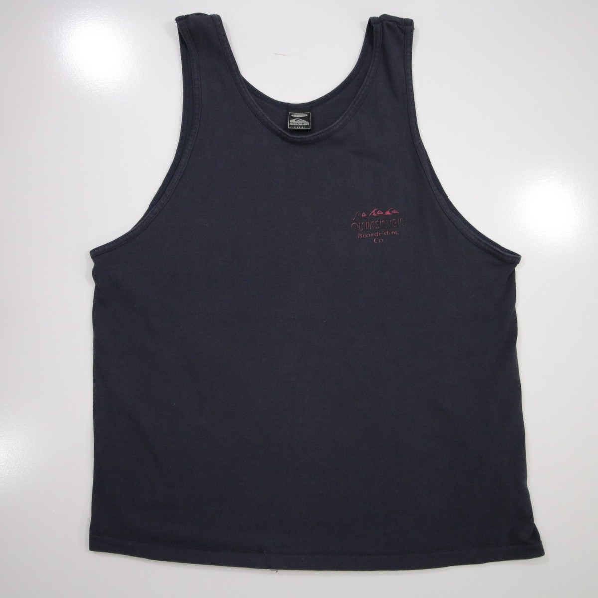 Vtg 90s QUIKSILVER Navy Surf Logo Sleeveless Tank Top Mens Large Surfer Skate US View 2