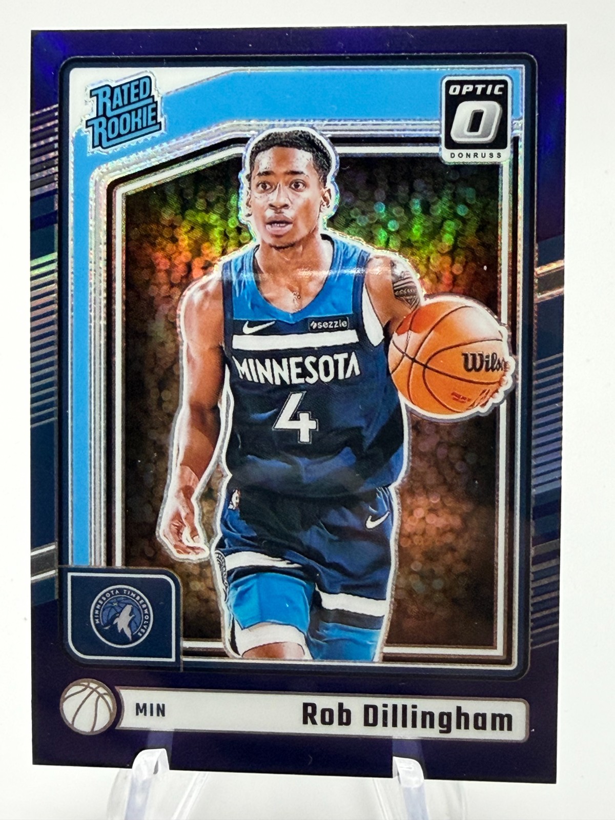 2024-25 Donruss Optic Rated Rookie Rob Dillingham #259 Purple Prizm RC (A0823)