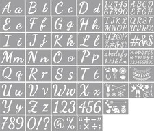 Stencils Letters Set - 45 Reusable Pieces  4 Inch  2 Inch Alphabet Number S