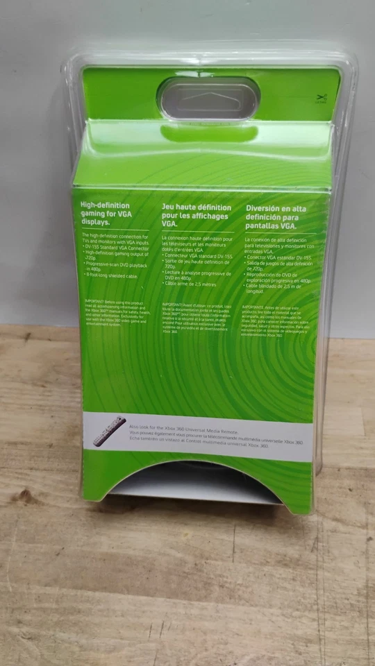 OEM VGA AV CABLE for XBOX 360 - New Factory Sealed - Image 2 of 2