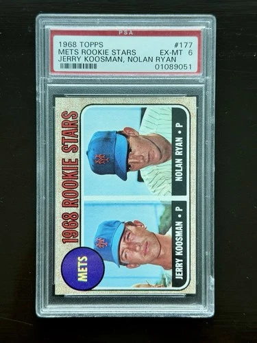 1968 Topps Nolan Ryan / Jerry Koosman Rookie Card PSA 6 EX-MT #177