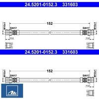 2X Bremsschlauch ATE 24.5201-0152.3 2 BremsschläUche Rechts Links Hinten