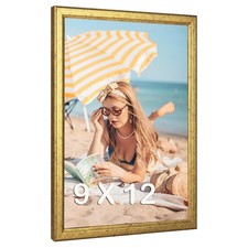 MOUDAMION Wood 9x12 Gold Ornate Picture Frame for Posters, Photos, Artwork