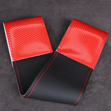 Carbon Fiber Steering Wheel Cover 38cm Hand Stitched Universal Black Brown