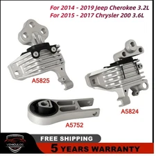 For Jeep Cherokee 3.2L 14-19 Engine Motor & Auto Trans & Torque Strut Mount 3PCS