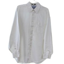 Tommy Hilfiger Men's 16.5 34-35 White 100 Cotton Long Sleeve Dress Shirt