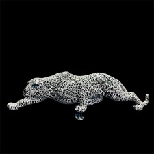 Large Geometric Leopard Resin Ornament Modern Home Decor Statue 36cm