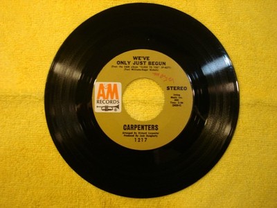 1970 THE CARPENTERS ''WE'VE ONLY JUST BEGUN'' 45rpm 7''