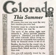 1917 Rocky Mountain Limited Railway Train Advertisement WW1 Era Railroad DWQQ3