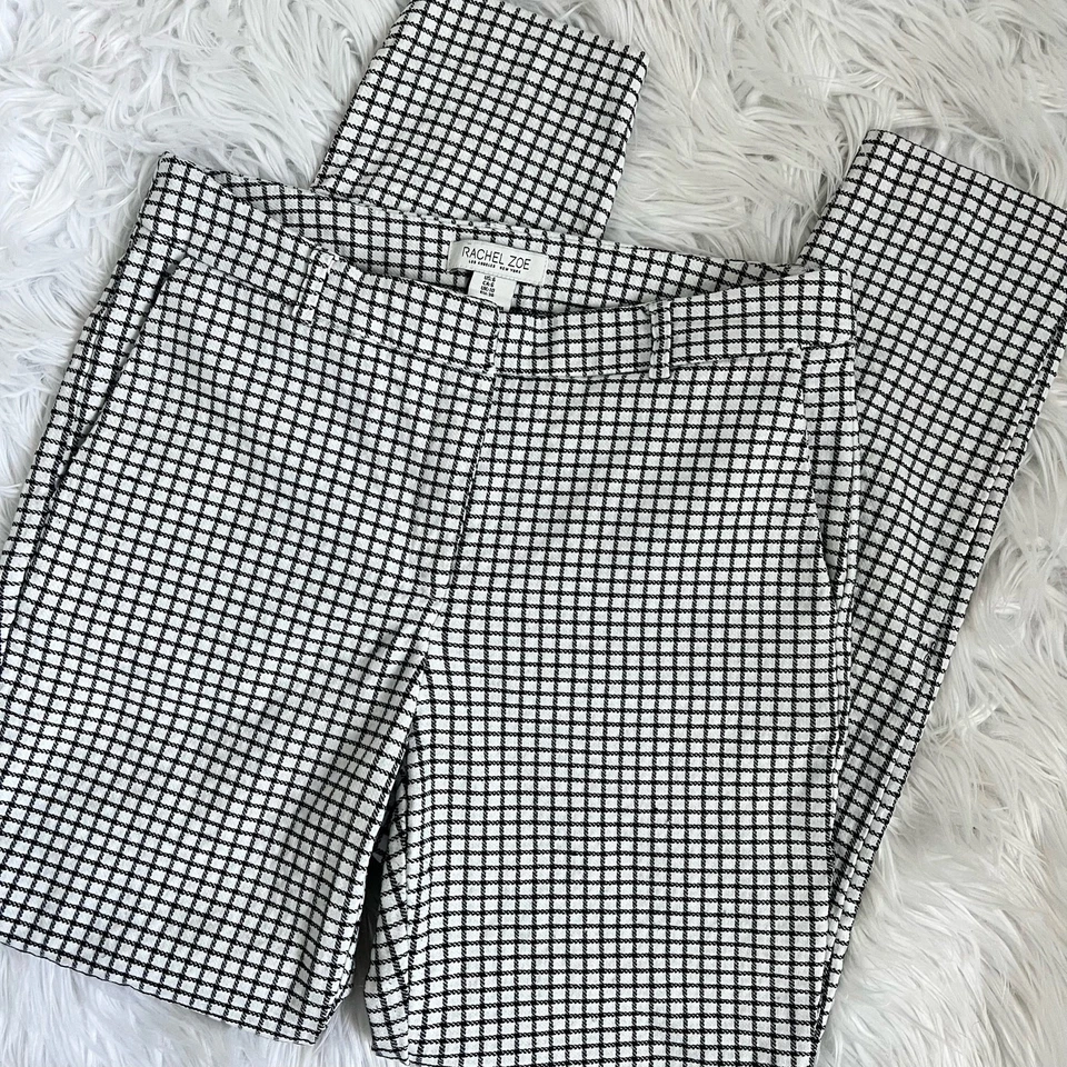 Rachel Zoe Black and White Check Pants Size 6 - Image 3 of 4