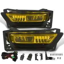 Pair of Yellow Lens  Fog Lights For  Honda Accord Sedan  4Dr 2013 2014 2015