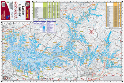 Lanier Lake GA Laminated Wall Map (KF)