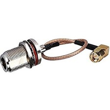 N Female Bulkhead Mount with Waterproof O-ring to SMA Male Right Angle to Cable