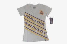 Flying Colors Juniors Arizona State Sun Devils ASU White V-Neck Shirt NWT XS-XL