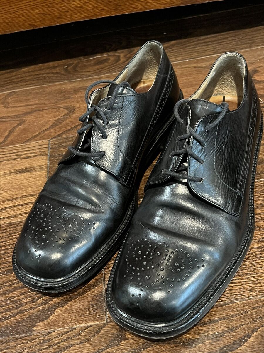 COACH Men's Size 9 1/2 D Brogue Derby Black Leather Shoes COACH Men's Size 9 1/2 D Brogue Derby Black Leather Shoes