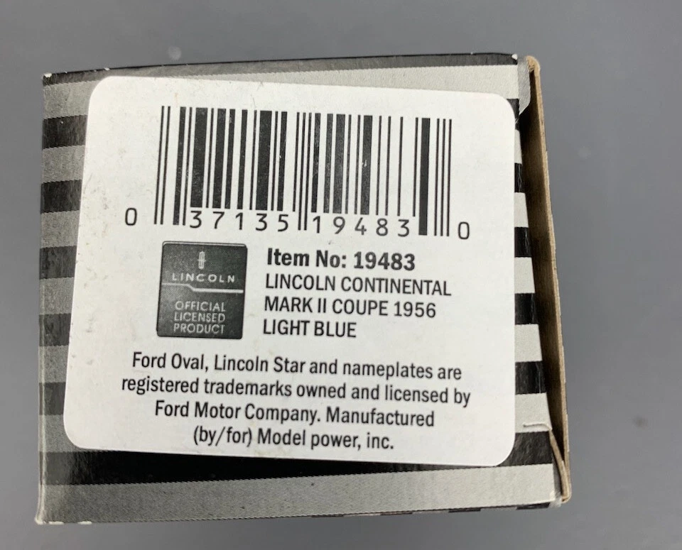 1:87 Diecast Model Power 1956 Lincoln Continental Mark II Coupe Blue NIB! HO5887 - Image 3 of 3