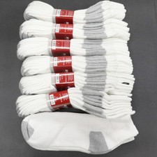 1 to 5 Dz Men's Ankle Socks Cotton Moisture Breathable White Gray Wholesale Lot