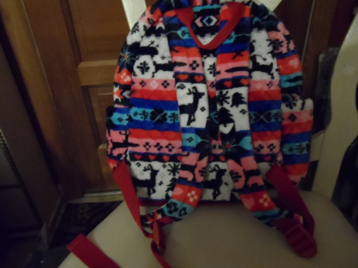 NWT VERA BRADLEY nordic stripe fleece Colorful Patterned Backpack Vera Bradley backpack in Nordic Stripe Multi fleece pattern  main image 4