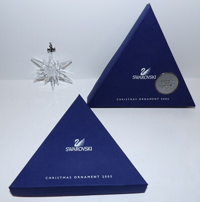 ANNUAL 2005 SWAROVSKI AUSTRIAN CRYSTAL SNOWFLAKE CHRISTMAS ORNAMENT IN BOX