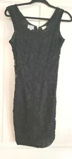 Vintage Stenay Sequined Cocktail Party Dress Flapper Black Size 4  ***READ***