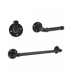 Black Iron Pipe Bathroom Hardware Set Bath Accessory