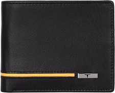 Nuovo da Uomo Colore Nero Pelle Bi-Fold Rfid Blocco Portafoglio Regalo Oggetto