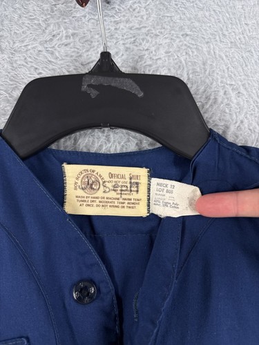 VINTAGE Boy Scouts of America Shirt Youth 12 Blue Long Sleeve Cub 1980 Polyester - Picture 7 of 14