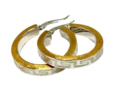 Boucles D'oreilles Huggie Pavées Diamants 1.10 Ct F/VS1 - Or Bicolore 18K, Signées Jisha, Neuf Avec étiquettes