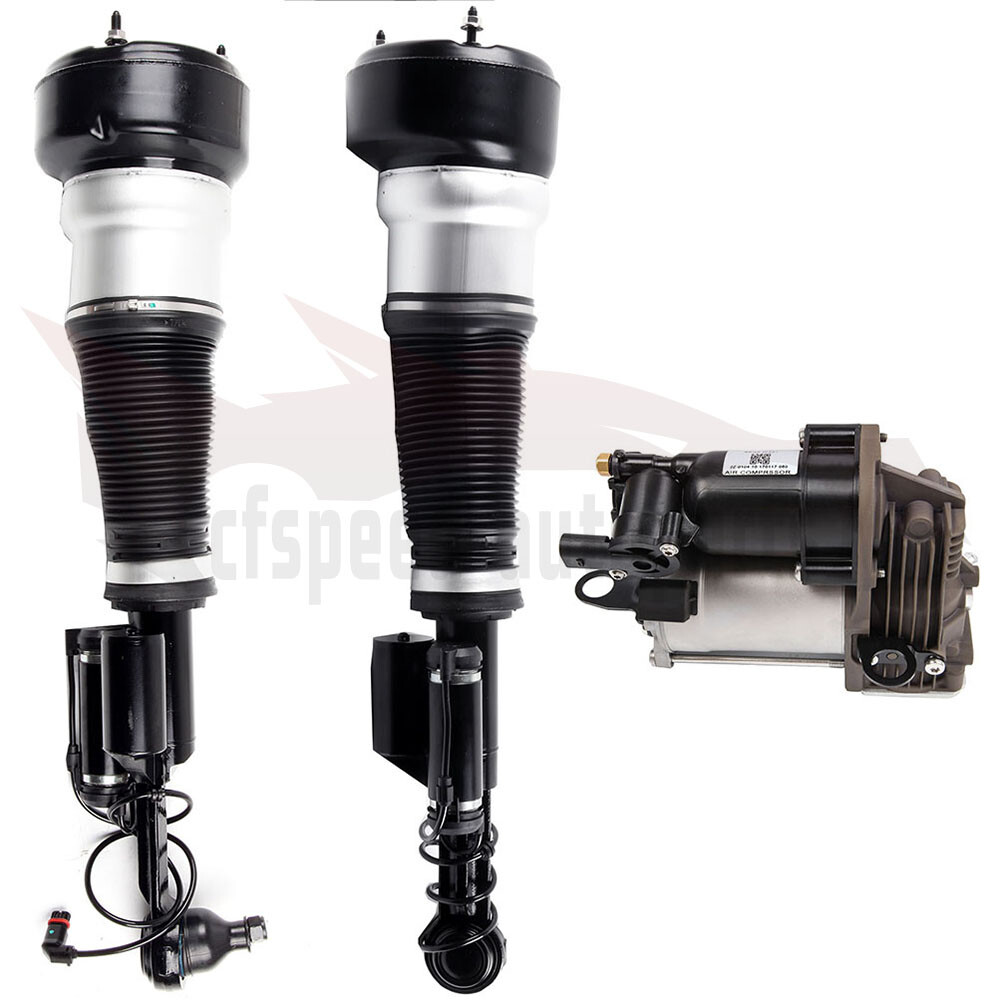 3PC Air Suspension Strut Shocks & Compressor For 4Matic Mercedes W221 S550 CL550