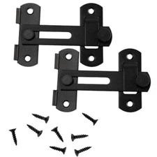 2pcs 180° Flip Sliding Barn Door Locks - Black Gate Latch Bolt Buckle for Barn 