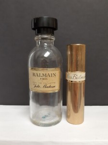 Two Vintage Balmain Empty Perfume Bottles Antique - Jolie Madame & Miss Balmain