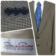 Oscar De La Renta Men's Multi-Colored Houndstooth Blazer Sport Coat 42R  0267