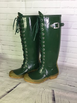 Hunter Womens UK 3 US 4M/5F Watling Green Military Lace Up Rubber Rain  Boots | eBay