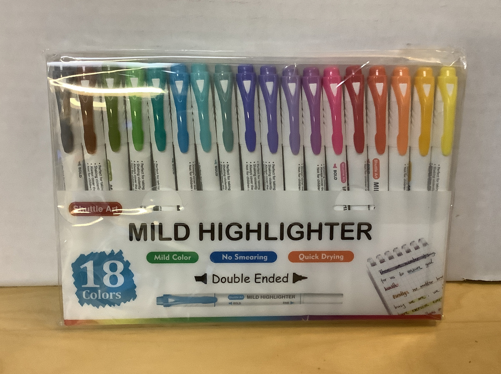 Highlighters 18 Colors Pastel Highlighter Pens Assorted Colors Dual Tip Mild ...-image