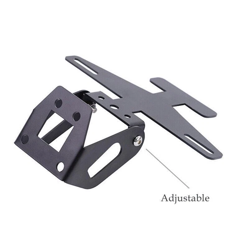 Soporte de matrícula de montaje en cola recta ángulo de ajuste modificado para motocicleta Foto 2 de 4