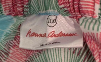 Robe Manches Courtes Hanna Andersson Taille 100 (4T) - Imprimé Floral/fumées D'artifice - Coton - Occasion Très Bon état