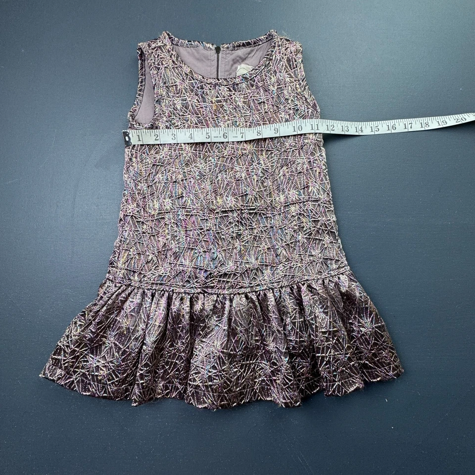 Vestido Peek Niñas XS 2-3 años Metálico Brillo Volantes Sin Mangas Cremallera Espalda Multicolor Foto 4 de 4