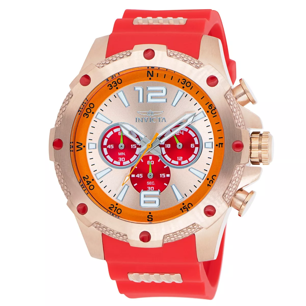 Invicta I Force Men s Watch 50mm Red Rose Gold 43004 NEW USA