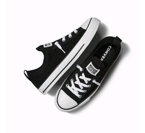 Converse Size 6-36.5 Chuck Taylor All Star Shoreline Knit Slip On Low Top Black - Picture 5 of 24