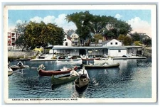 1917 Canoe Club And Livery Massasoit Lake Springfield Massachusetts MA Postcard