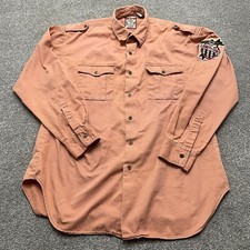 VINTAGE Warner Bros Shirt Large Brown Looney Tunes Classic Wear Long Sleeve 90s