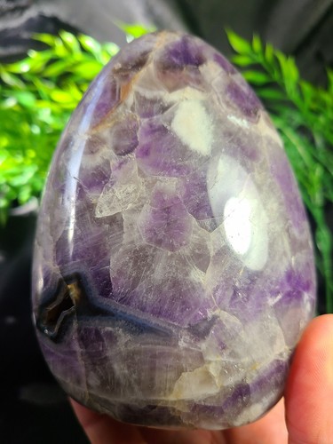 Grande 5" 1.033g A+ Chevron Dream Amatista Druzy Geoda Cristal Tallado Forma Libre - Imagen 11 de 20