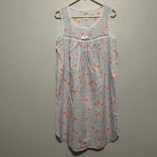 Vintage NWT Character Lavender Floral Sleeveless Round Hem Night Gown Size Small