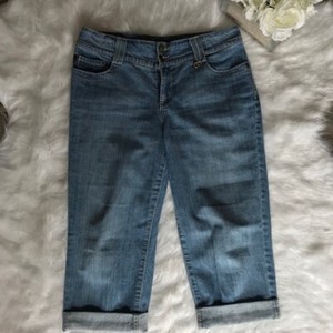 Nine-West-Size-8-Women-039-s-Blue-Capri-Crop-Stretch-Jeans-Mid-Rise-Medium-Wash