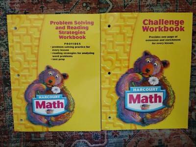 Harcourt Math Problem Solving & Reading Strategies & Challenge Workbooks Grade 1