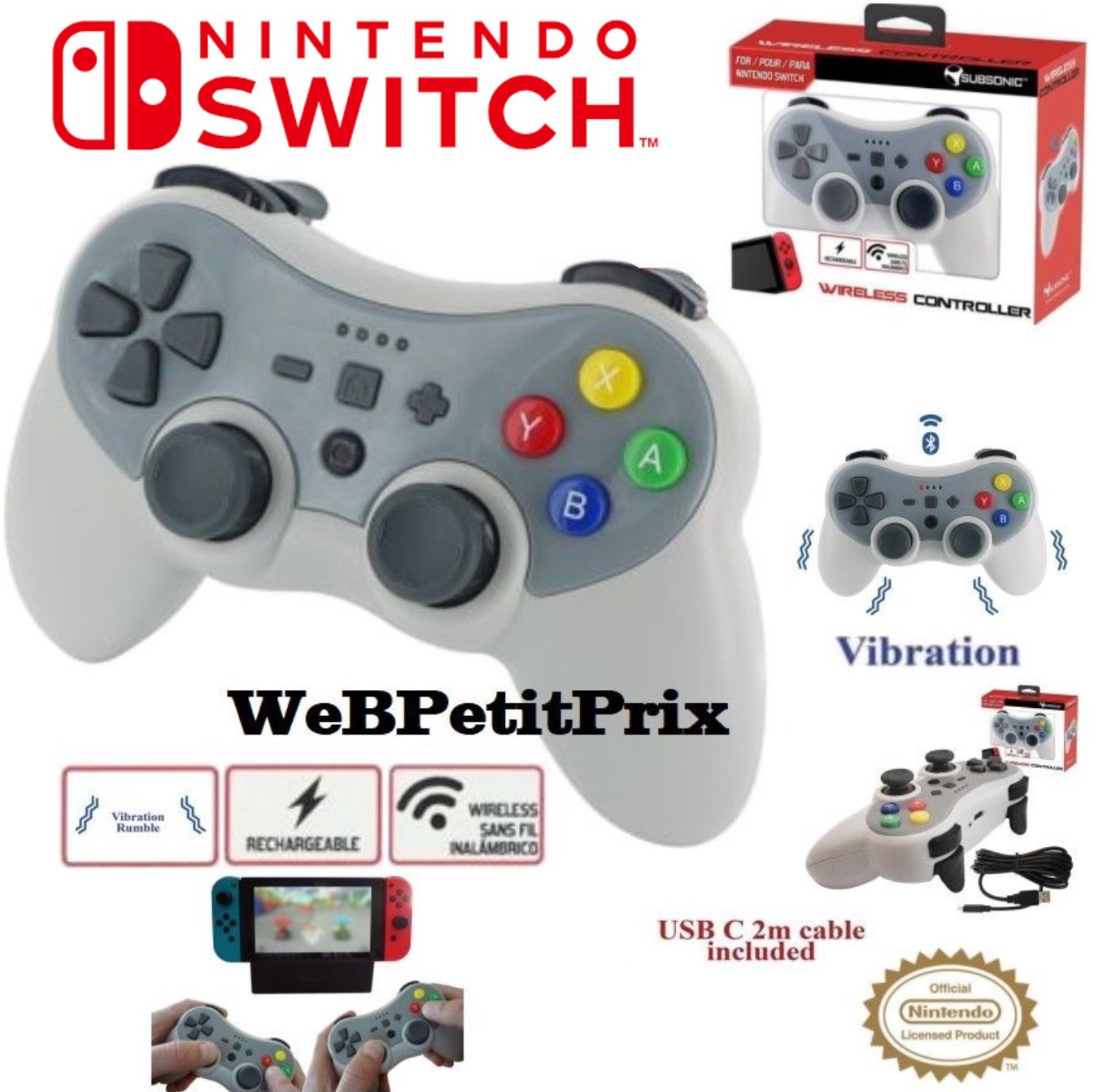 Manette sans fil pour jouer à plusieurs sur Switch OLED et Lite