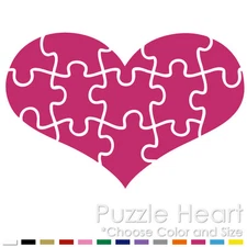 AUTISM AWARENESS PUZZLE HEART SUPPORT LOVE REAL PEOPLE VINYL DECAL STICKER (L-3)