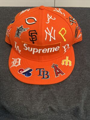 SUPREME 2020 SS MLB NEW ERA FITTED CAP BOX LOGO ORANGE New 7