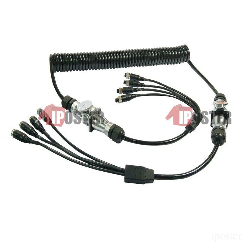 4-Channel 4 Meter Suzy Coil Trailer Cable 4PIN Connectors Truck Trailer Caravan - Image 4 of 4